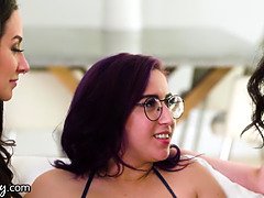 Girlsway cassidy & her mates have a masturbating time instead of studying