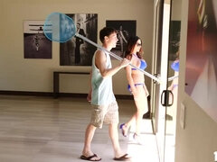 茶髪の, ハードコア, マッサージ, 熟年, 淫乱熟女, プール, オマンコ, オッパイの