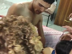 アナル, グループ, ハードコア, オマンコ, ガリガリ, ヤリマン, ティーン, 三人