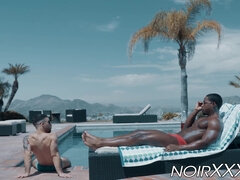 アナル, デカチン, チン, ハードコア, 異人種間, キス, プール, コキ