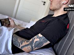 Tussi, Blondine, Geschnappt, Besamung, Schmuddelige sprache, Hd, Wichsen, Masturbation