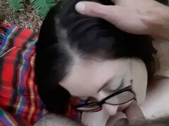 Blowjob, Brunette, Mom, Outdoor, Petite