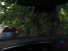 Beach, Blonde, Car, Handjob, Oil, Outdoor, Pussy, Tits