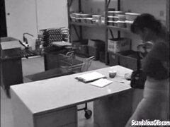 Vollbusig, Geschnappt, Fetisch, Fingern, Freundin, Büro, Muschi, Spanner
