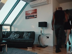 Stella Cox takes a big black cock up her ass and goes ATM for the swallow