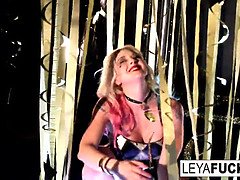 Leya Falcon strips in a Gold covered Strip Club