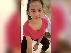 Amateur, Arabe, Asiatique, Salle de bains, Nylon, Softcore