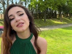 18 ans, Beauté, Grosse bite, Tchèque, De plein air, Pov, Séduite, Nénés
