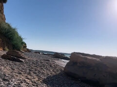 Leie, Strand, Grosser arsch, Braunhaarige, Paar, Süss, Zierlich, Realität