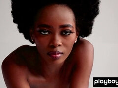 Raunchy black panther reveals her dark vagina