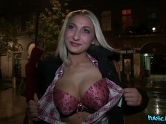 Leie, Blondine, Blasen, Geld, Im freien, Pov, Öffentlich