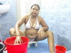 ぽっちゃり, ビキニ, セレブ, 下着, 淫乱熟女, パンティ, ショートヘア, 三人