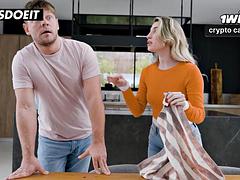 美女, デカパイ, ブロンド, チン, ハードコア, ラティーナ, 母, 息子