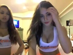 two Beautiful Funbags Waitress Dancing