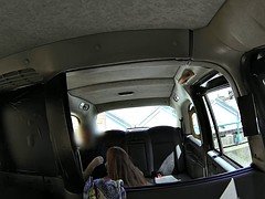 Redhead passenger drilled by fake driver