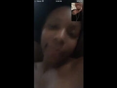 Horny Ebony Teen Shows Off Perky Tits on FaceTime