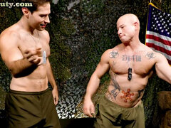 Enthousiasteling, Anaal, Leger, Pijpbeurt, Sperma shot, Homo