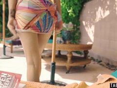 cougar seducing her hispanic tranny neighbor