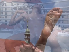 Brunette brune, Tchèque, Souple, Énorme, Mamelons, Petite femme, Rasée, Nénés