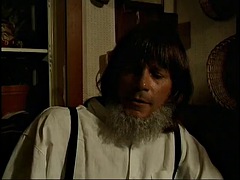 Ebony hunks  working with haystack in Amish warehouse