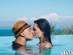 Brunette brune, Mignonne, Faciale, Hard, Léchez, Chatte, Chevaucher, Pute