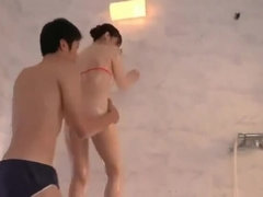 Godly asian female getting hot bukkake