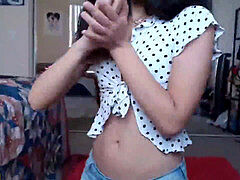 super-cute hot dark-haired Pleased Herself By Masturbating