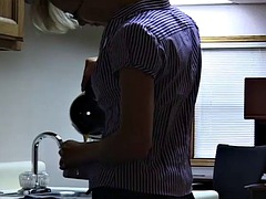 素人, オナニー, オフィス, 秘密の, シャワー, 一人, ティーン, オッパイの