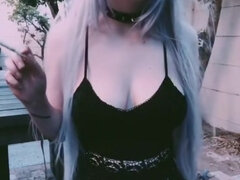 Horny Alternative Girl Smoker Shows Her Pussy (fetish)