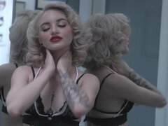 Blonde, Facesitting, Hardcore, Heels, Lingerie, Riding, Stockings, Tattoo