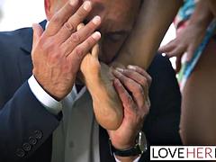 デカパイ, 足, フェティッシュ, 足フェチ, Hd, なめる, 淫乱熟女, ハメ撮り