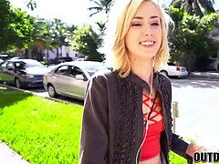 ブロンド, お金, アウトドア, 公共, ティーン