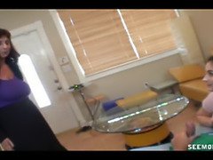 Sexy Babe Makes Lucky Guy Pull Out His Cock