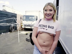 Blonde, Money, Outdoor, Teen, Whore
