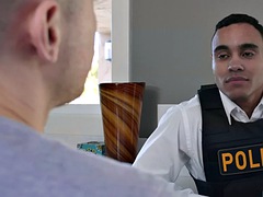 Culo, Lamer culo, Negro, Mamada, Ébano, Gay, Interracial, Policía