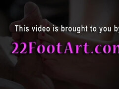 Beauty gets jizz on soles after hard-core (Spunk Soles)