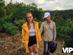 Vip4k. horny woman hiker fucks in the woods