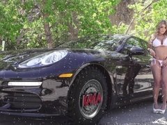 デカチン, デカパイ, フェラチオ, Hd, 自然山雀, アウトドア, ラフ, 濡れ