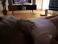 素人, 美人, ブロンド, エロティック, 女, シゴき, フェラする, ティーン