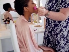 Grosse bite, Tir de sperme, Noir ébène, Souple, Interracial, De plein air, Public, Cheveux courts