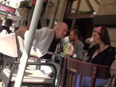 Horny teen doing a dirty old man