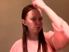 Enthousiasteling, Masturbatie, Tepels, Roodharige vrouw, Alleen, Webcamera