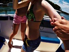 Teens facialized on yacht