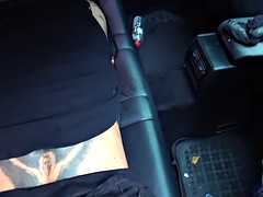 Real amateur MILF fucked in public in the car outdoors for a sex date