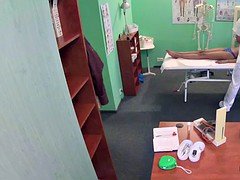 Fake doctor checking ebonys helth