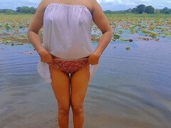 Sri Lankan schoolgirl flaunts gorgeous breasts in the bathroom - hot and steamy scene