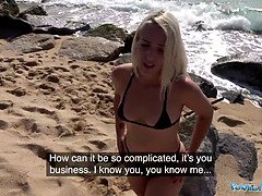 Beauty, Bikini, Blonde, Hd, Outdoor, Petite, Public, Spanish