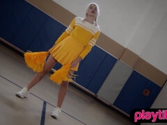 デカ尻, ブロンド, チアリーダー, 淫乱熟女, 母, オマンコ, ソフトコア, 一人