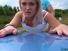 お尻, 車, カワイイ, チン, 露出狂, 軟体, 公共, オマンコ