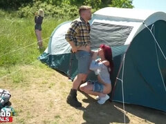 Cheating Girlfriend's Naughty Camping Trip: Anal & Facial Fun with Best Friend & Big Cock